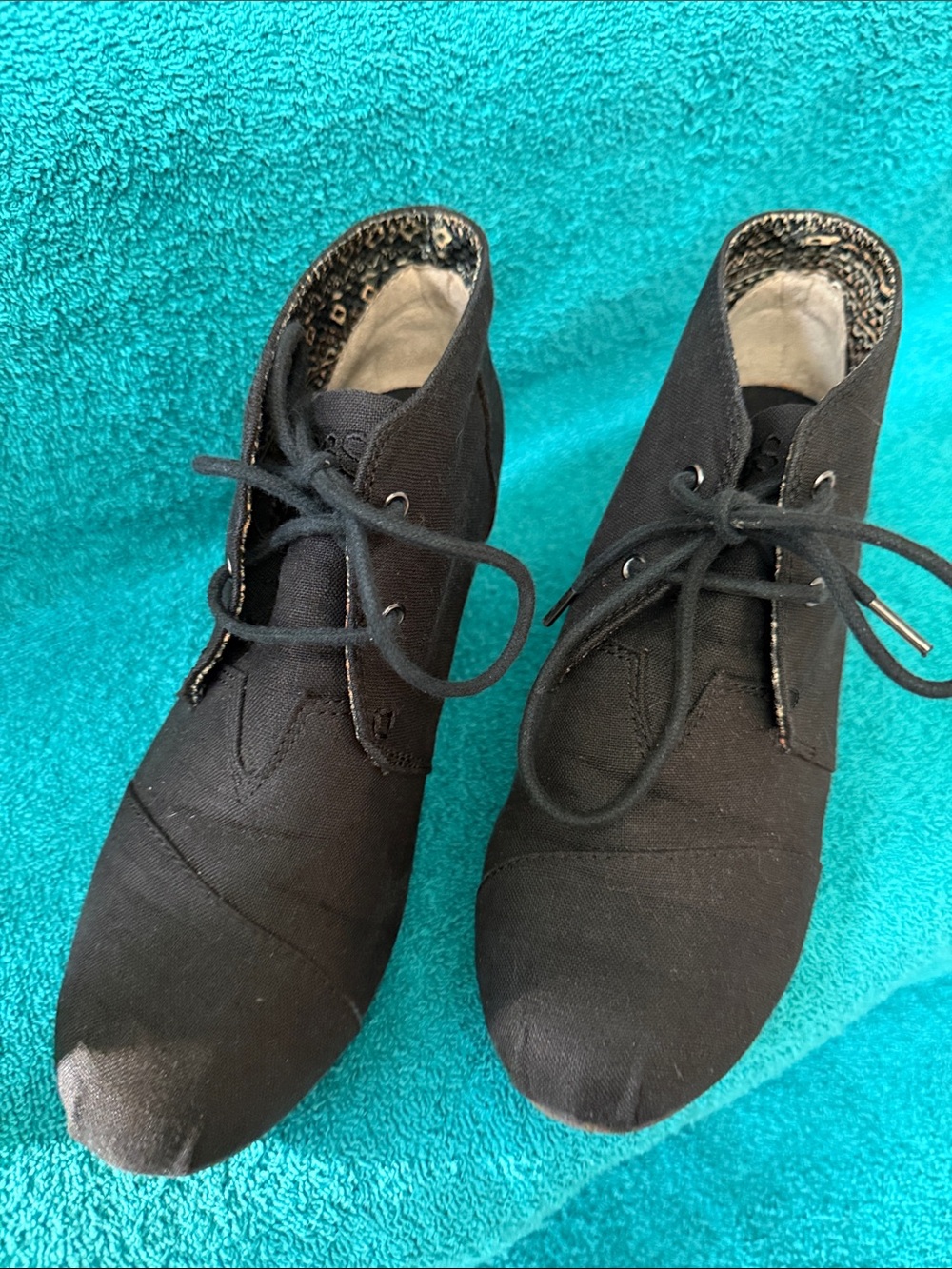 Skechers Black Lace-Up Canvas Ankle Boots